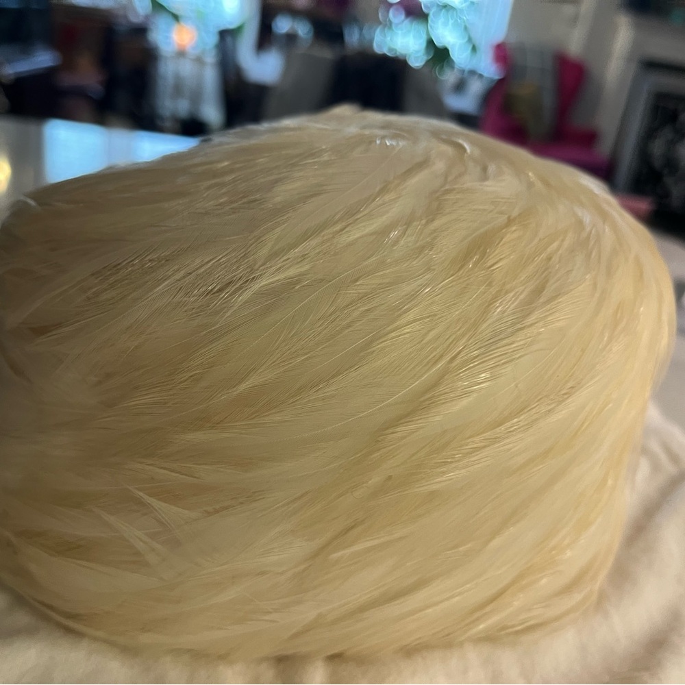 Mollie Entwistle Feather hat Light Blonde vintage